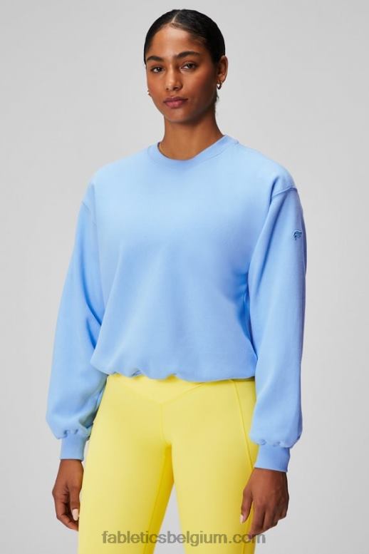 klokje/blauwe bloesem vrouwen forever fleece sweatshirt met ronde hals Fabletics LH20J2454