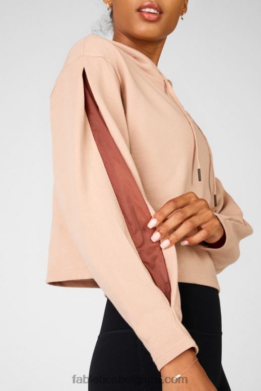 licht brons/terra vrouwen Audrey cropped hoodie Fabletics LH20J2557