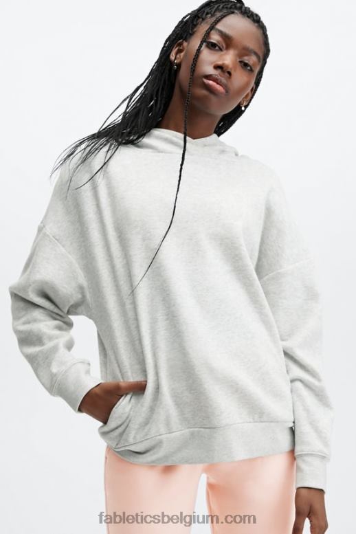 licht grijs gemêleerd vrouwen eco-go-to-pocket-hoodie Fabletics LH20J2514