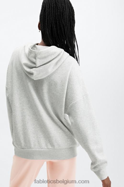 licht grijs gemêleerd vrouwen eco-go-to-pocket-hoodie Fabletics LH20J2514