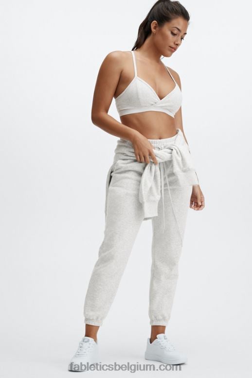 licht grijs gemêleerd vrouwen eco-go-to-pocket-hoodie Fabletics LH20J2514