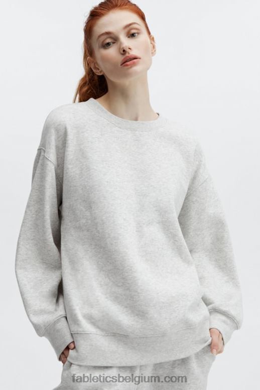 lichtgrijze heide vrouwen ecologisch sweatshirt met ronde hals Fabletics LH20J2478