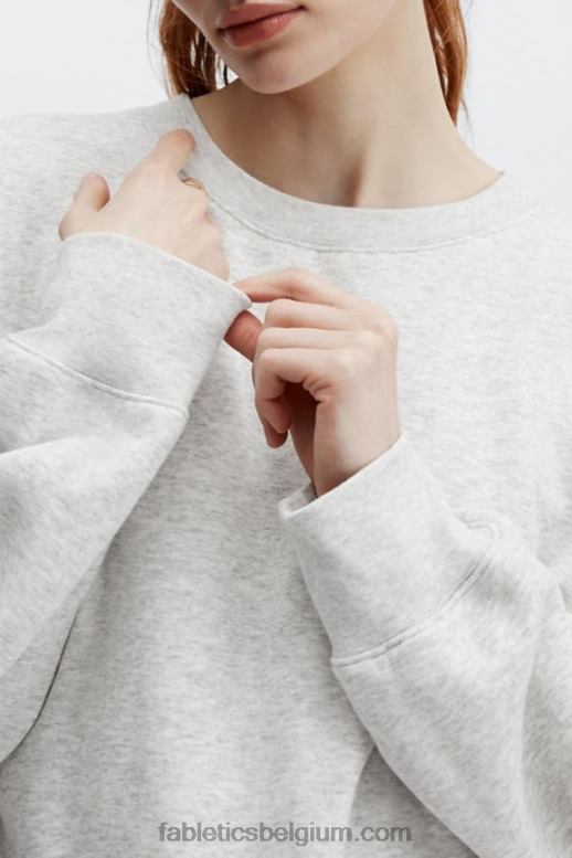 lichtgrijze heide vrouwen ecologisch sweatshirt met ronde hals Fabletics LH20J2478