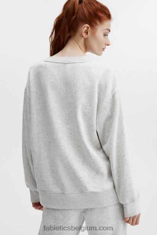 lichtgrijze heide vrouwen ecologisch sweatshirt met ronde hals Fabletics LH20J2478