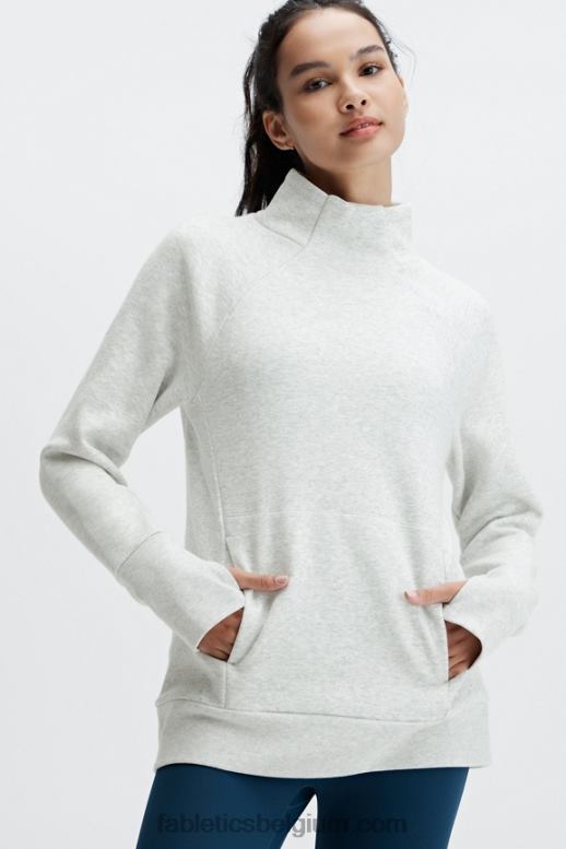 lichtgrijze heide vrouwen zaylee tuniek met trechterhals Fabletics LH20J2502