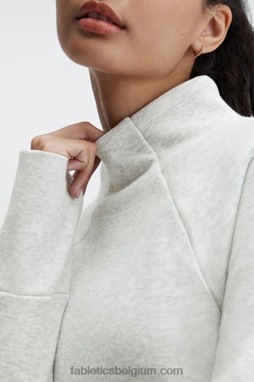 lichtgrijze heide vrouwen zaylee tuniek met trechterhals Fabletics LH20J2502