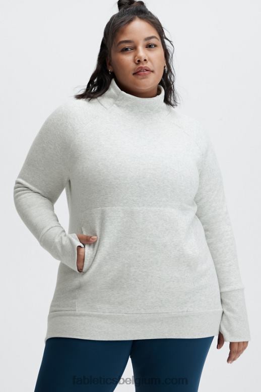 lichtgrijze heide vrouwen zaylee tuniek met trechterhals Fabletics LH20J2503