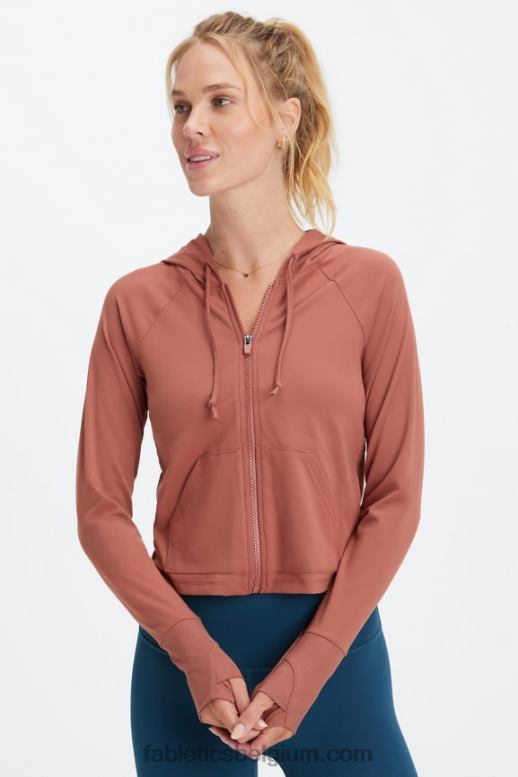 mahonie vrouwen oasis cropped hoodie Fabletics LH20J2449