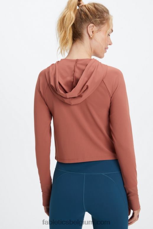 mahonie vrouwen oasis cropped hoodie Fabletics LH20J2449