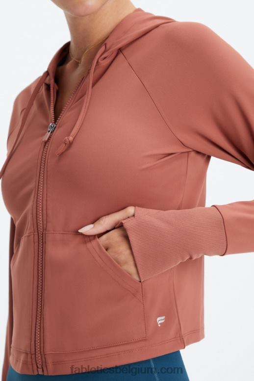 mahonie vrouwen oasis cropped hoodie Fabletics LH20J2449