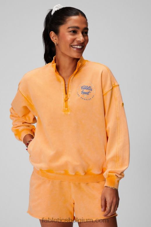 middagzon/afbeelding vrouwen lichtgewicht badstof sweatshirt met halve rits Fabletics LH20J2439