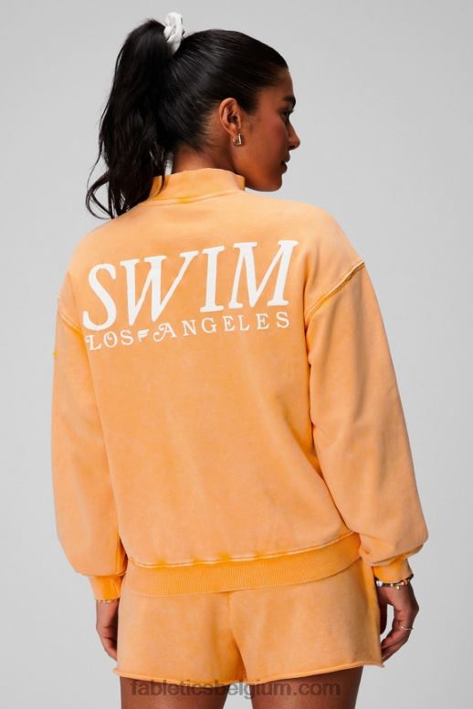 middagzon/afbeelding vrouwen lichtgewicht badstof sweatshirt met halve rits Fabletics LH20J2439