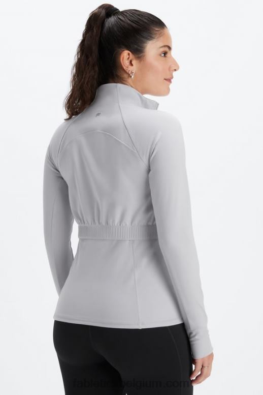 mineraal grijs vrouwen drie-eenheid performance jack Fabletics LH20J2571