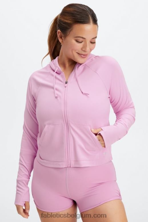 mistige lila vrouwen oasis cropped hoodie Fabletics LH20J2450