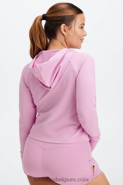 mistige lila vrouwen oasis cropped hoodie Fabletics LH20J2450