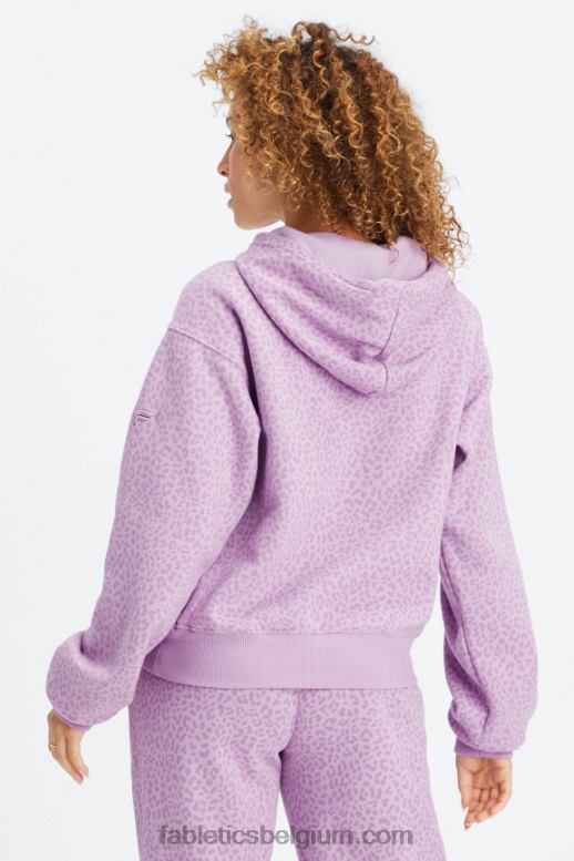 orchidee two tone luipaard/warme lavendel vrouwen forever fleece hoodie Fabletics LH20J2491