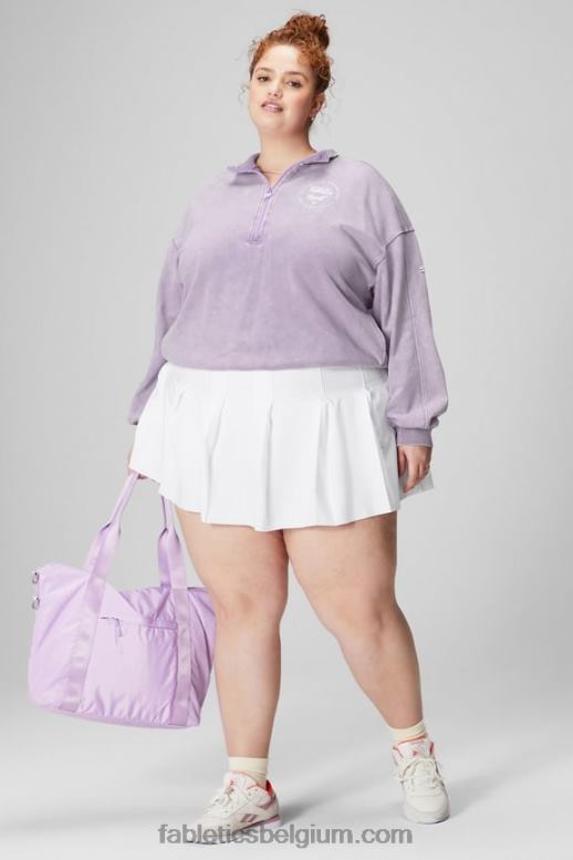 paarse kosmo/afbeelding vrouwen lichtgewicht badstof sweatshirt met halve rits Fabletics LH20J2441