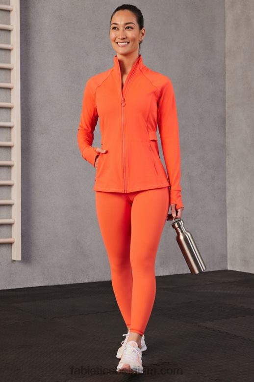 passie sinaasappel vrouwen drie-eenheid performance jack Fabletics LH20J2568