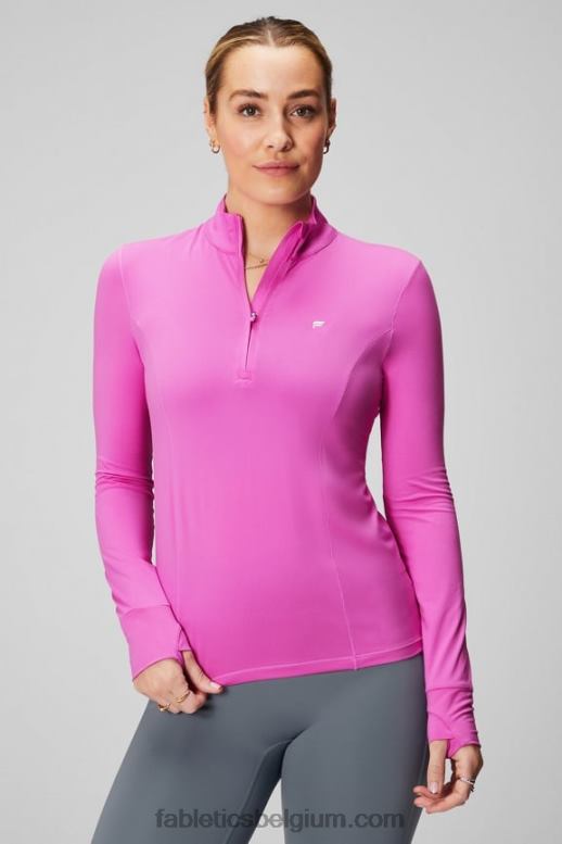 roze ontsnapping/logo vrouwen phoenix middenlaag met halve rits Fabletics LH20J2580