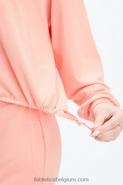 roze stof vrouwen luxe cinched pullover Fabletics LH20J2428