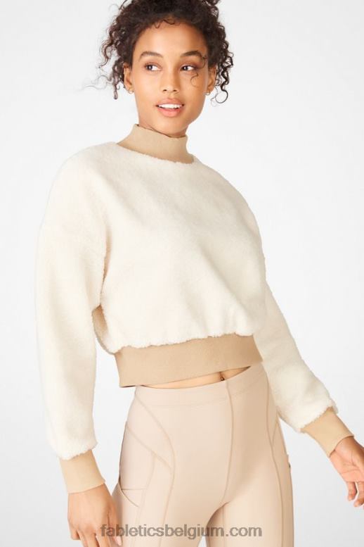 slagtand / buff vrouwen malia polarfleece trui Fabletics LH20J2553