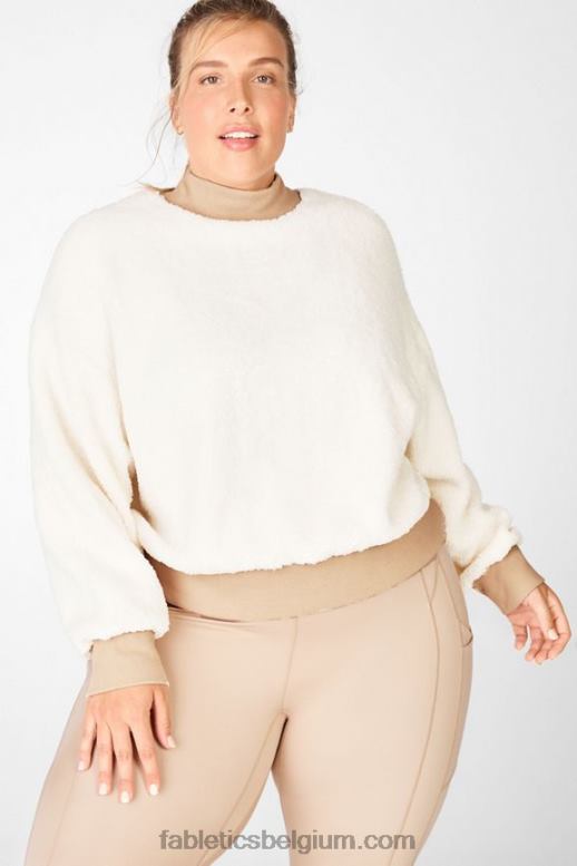 slagtand / buff vrouwen malia polarfleece trui Fabletics LH20J2554