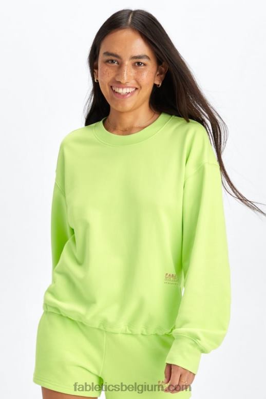 spruit / atletische club vrouwen lichtgewicht go-to cropped crewneck Fabletics LH20J2653