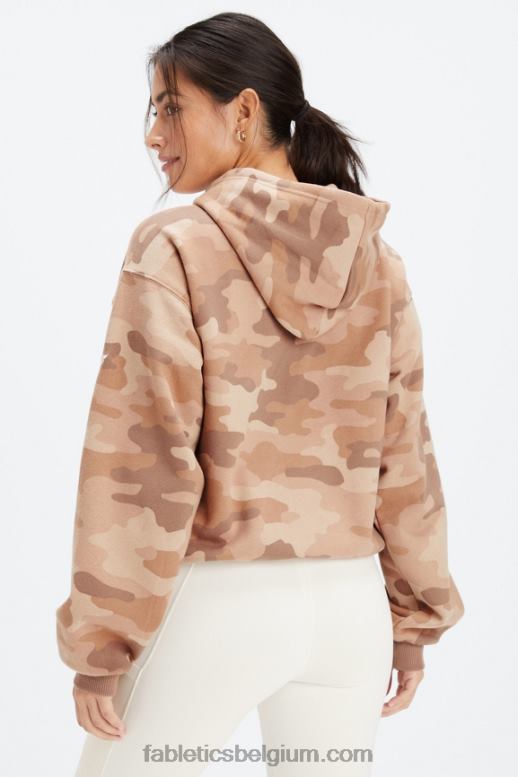 teddy grote camo/latte vrouwen forever fleece hoodie Fabletics LH20J2490