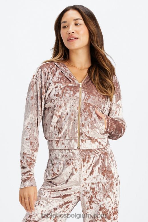 teddybeer vrouwen hoodie van geplet velours met rits Fabletics LH20J2485