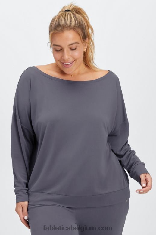 tin vrouwen eco slank gebreide trui met boothals Fabletics LH20J2438