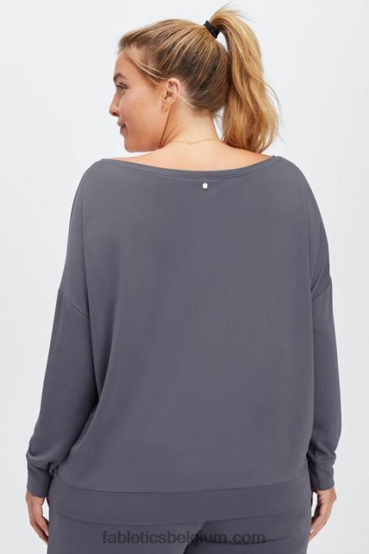 tin vrouwen eco slank gebreide trui met boothals Fabletics LH20J2438