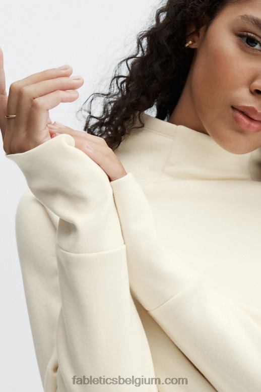 warm wit vrouwen zaylee tuniek met trechterhals Fabletics LH20J2501