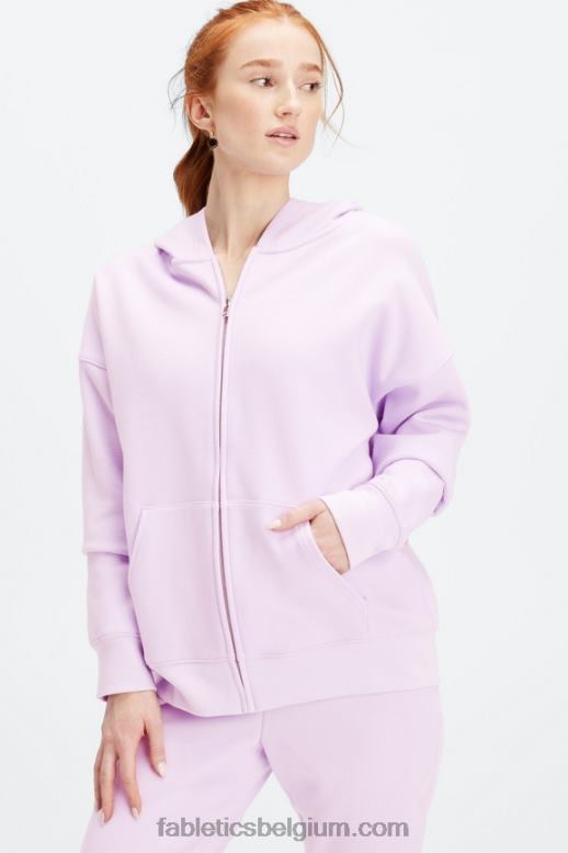 wazige iris vrouwen go-to hoodie met volledige rits Fabletics LH20J2661