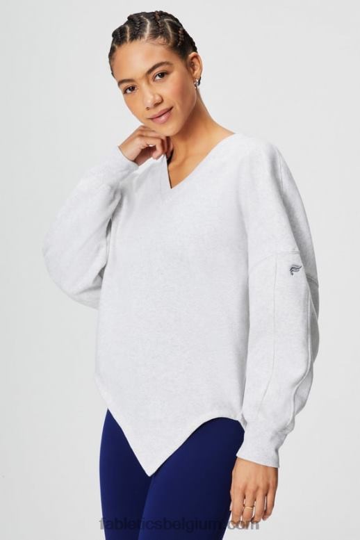 zachte grijze heide vrouwen forever fleece asymmetrisch sweatshirt Fabletics LH20J2460