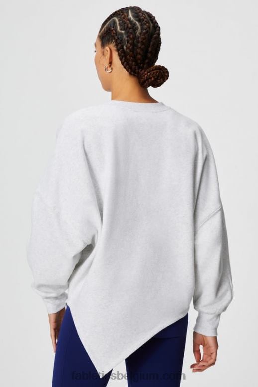 zachte grijze heide vrouwen forever fleece asymmetrisch sweatshirt Fabletics LH20J2460