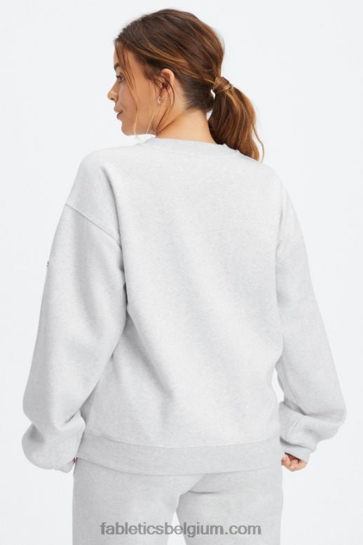 zachte grijze heide vrouwen forever fleece sweatshirt met ronde hals Fabletics LH20J2473