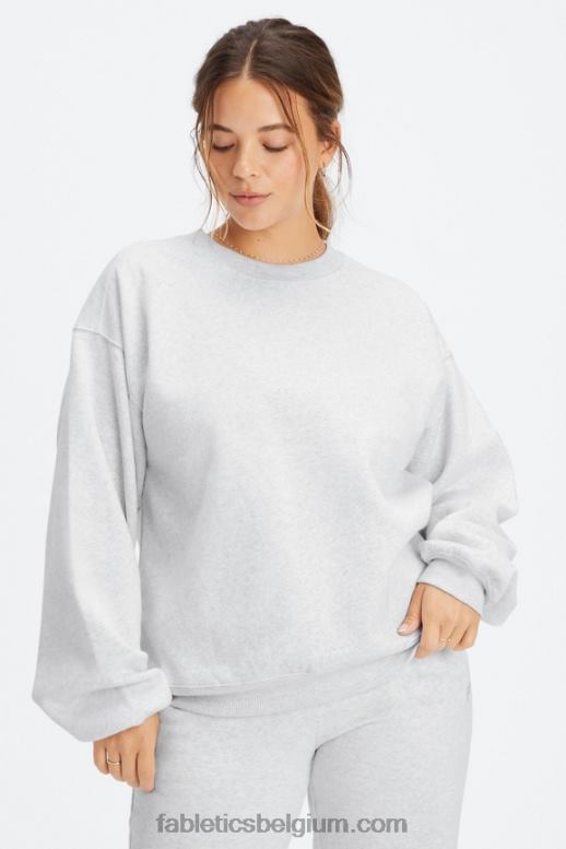 zachte grijze heide vrouwen forever fleece sweatshirt met ronde hals Fabletics LH20J2473