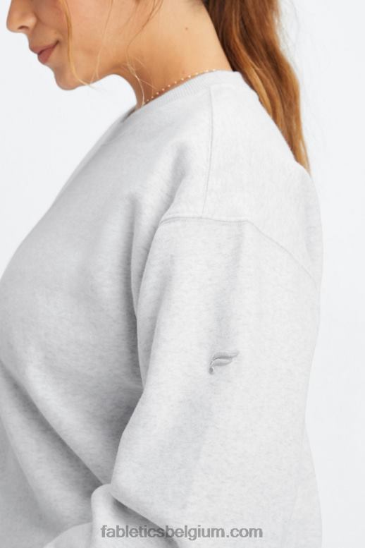 zachte grijze heide vrouwen forever fleece sweatshirt met ronde hals Fabletics LH20J2473