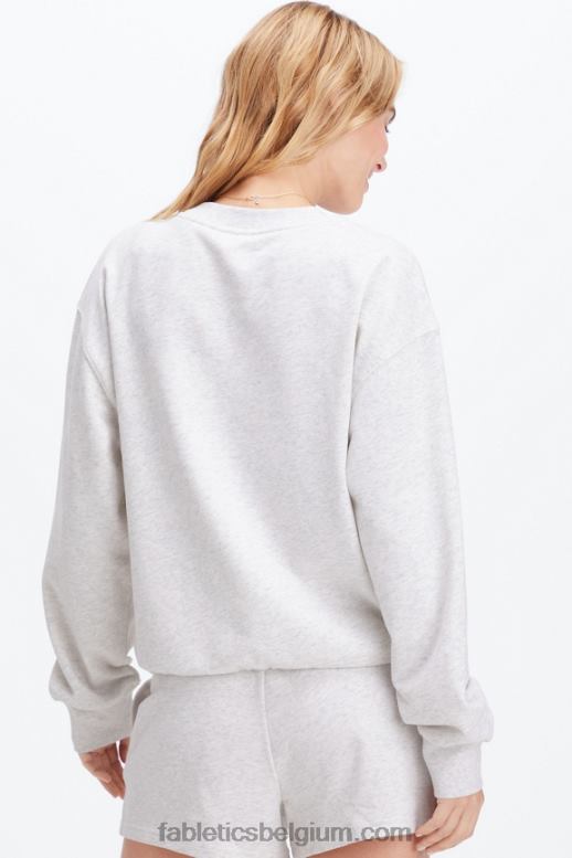 zachtgrijze heide/atletiekclub vrouwen lichtgewicht go-to cropped crewneck Fabletics LH20J2652