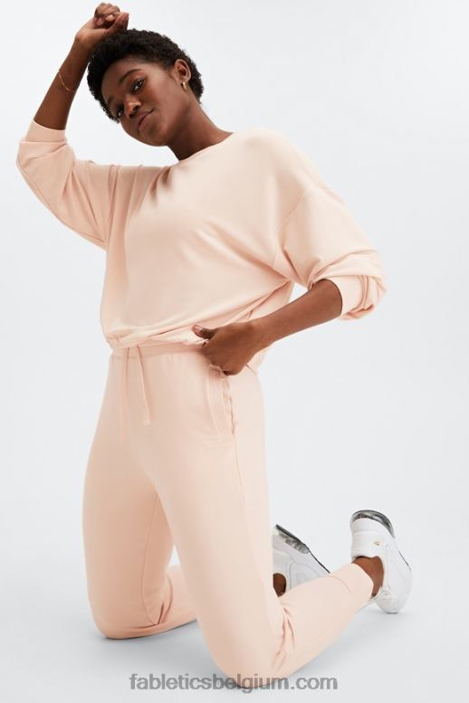 zand vrouwen luxe cinched pullover Fabletics LH20J2429
