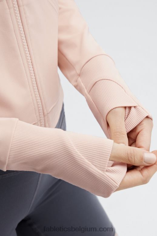 zand vrouwen oasis cropped hoodie Fabletics LH20J2452