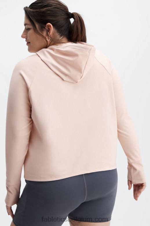 zand vrouwen oasis cropped hoodie Fabletics LH20J2453
