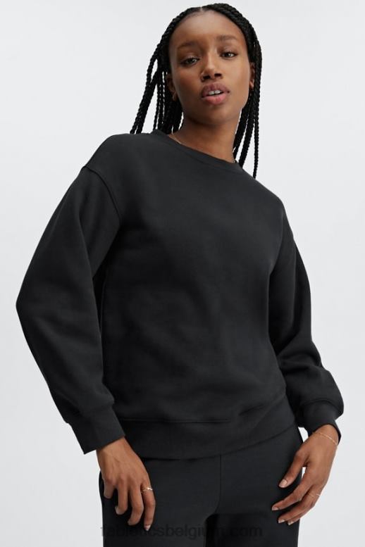 zwart vrouwen ecologisch sweatshirt met ronde hals Fabletics LH20J2474