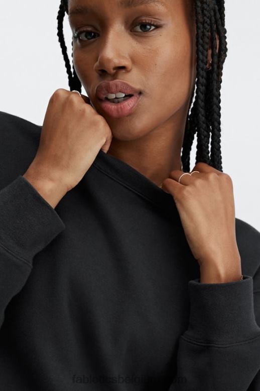 zwart vrouwen ecologisch sweatshirt met ronde hals Fabletics LH20J2474