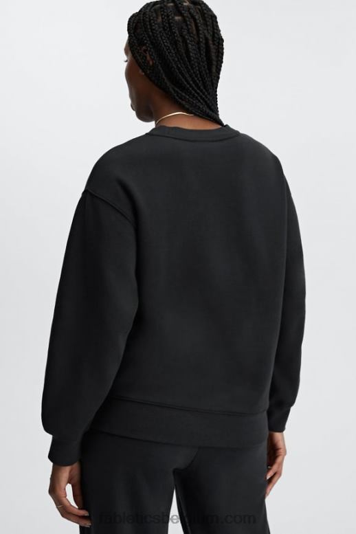 zwart vrouwen ecologisch sweatshirt met ronde hals Fabletics LH20J2474