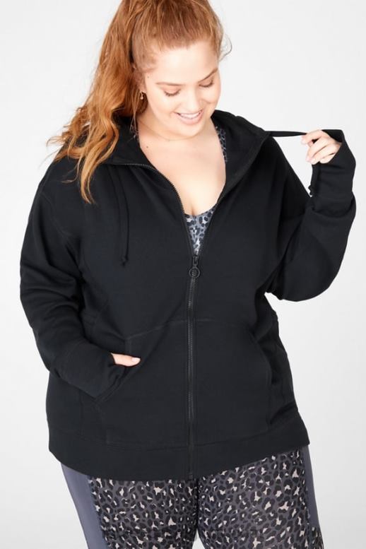 zwart vrouwen leah oversized hoodie Fabletics LH20J2560