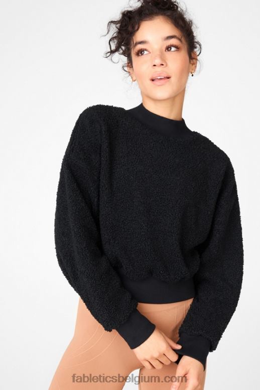 zwart vrouwen malia polarfleece trui Fabletics LH20J2551