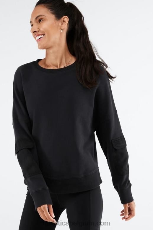 zwart vrouwen parel sweatshirt Fabletics LH20J2545