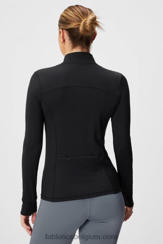 zwart vrouwen phoenix middenlaag met halve rits Fabletics LH20J2581