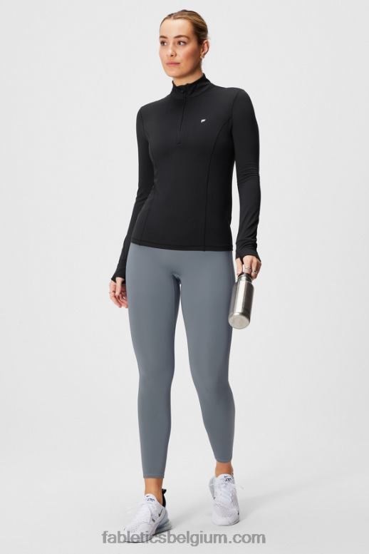 zwart vrouwen phoenix middenlaag met halve rits Fabletics LH20J2581